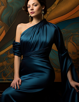 Teal Silk Gown