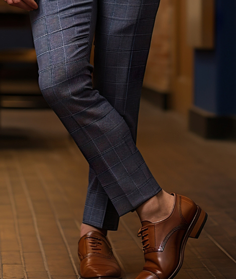 Blue Windowpane Suit
