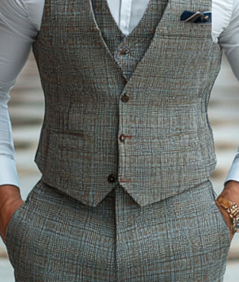 Grey Check Waistcoat