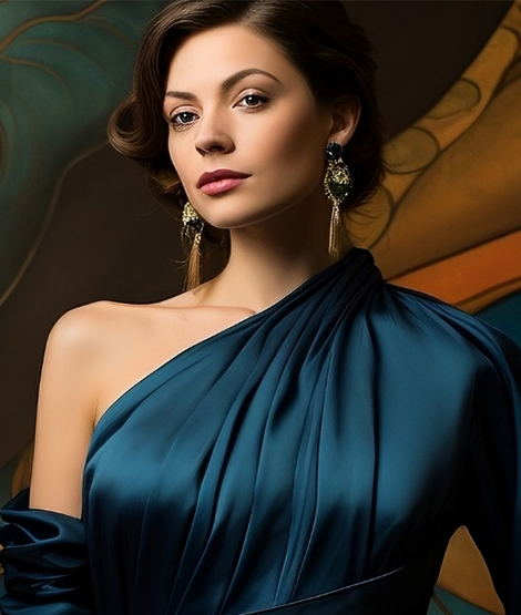 Teal Silk Gown